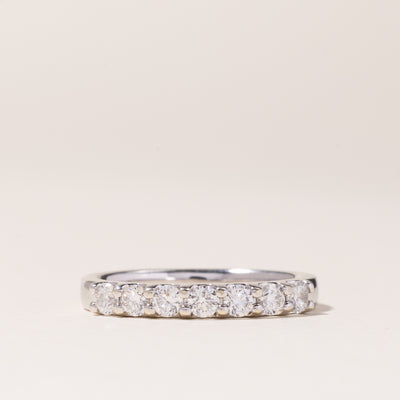14K White Gold Semi Eternity Diamond Band | 0.39ctw | SZ 5.25 |