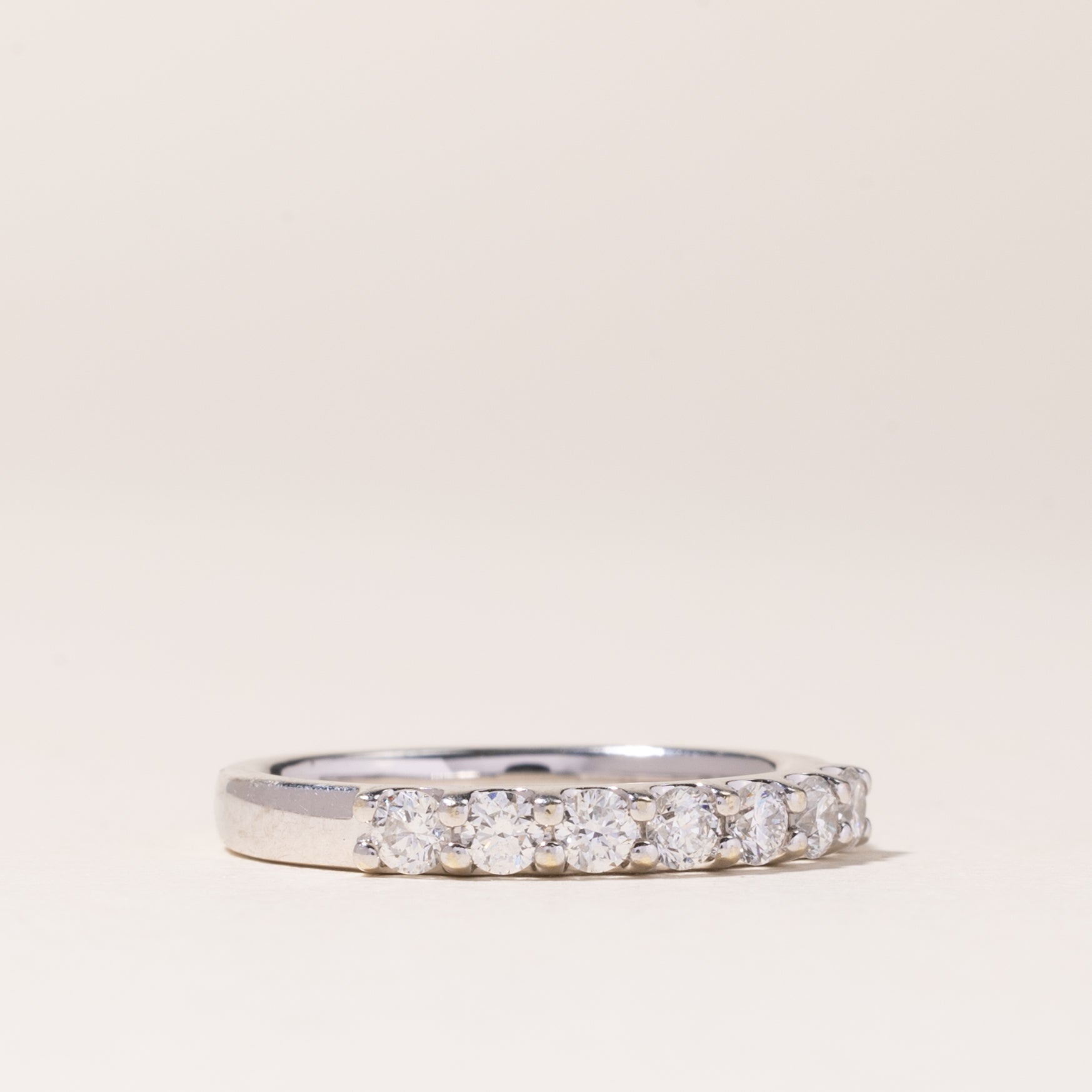 14K White Gold Semi Eternity Diamond Band | 0.39ctw | SZ 5.25 |