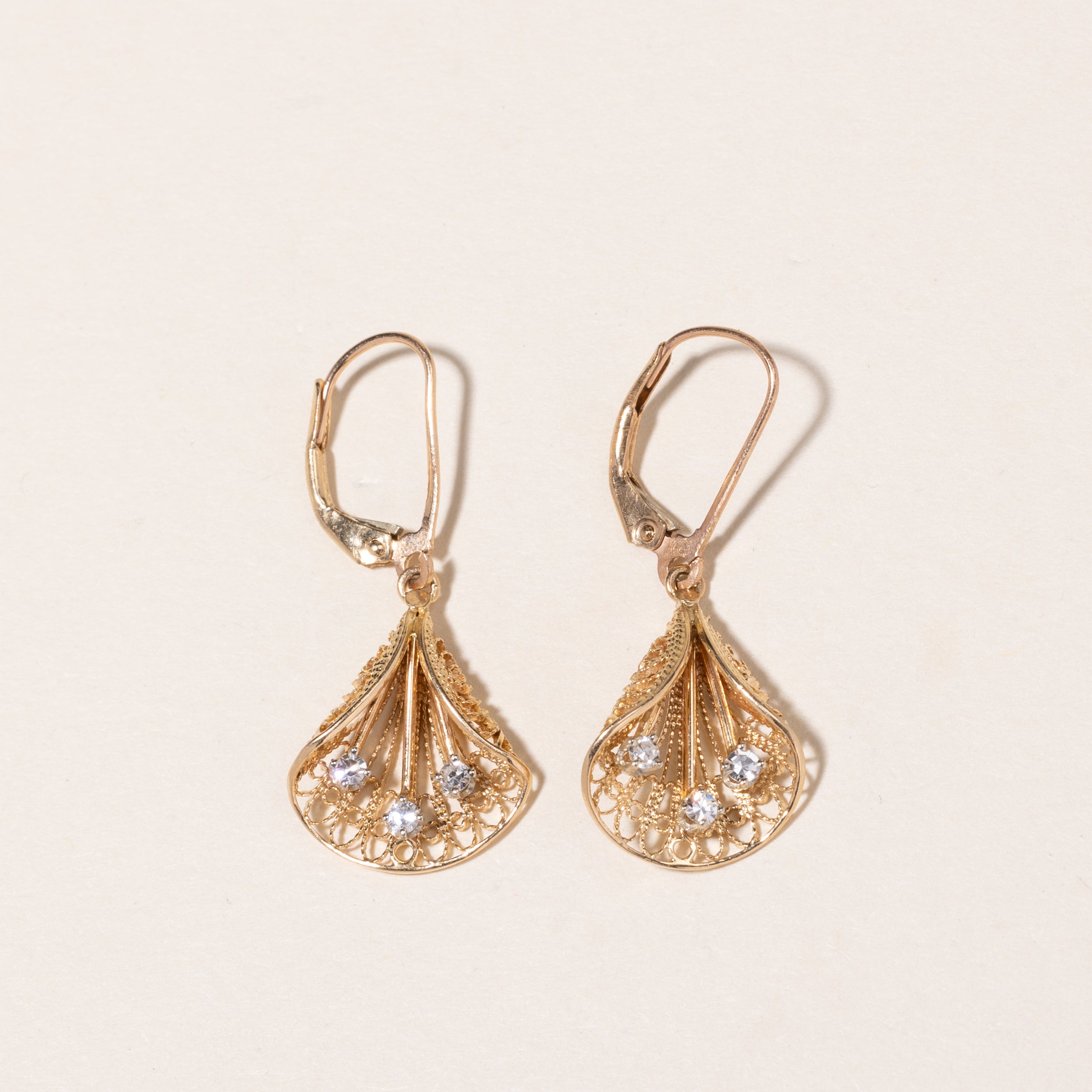 10K Yellow Gold Diamond Drop Earrings | 0.15ctw |