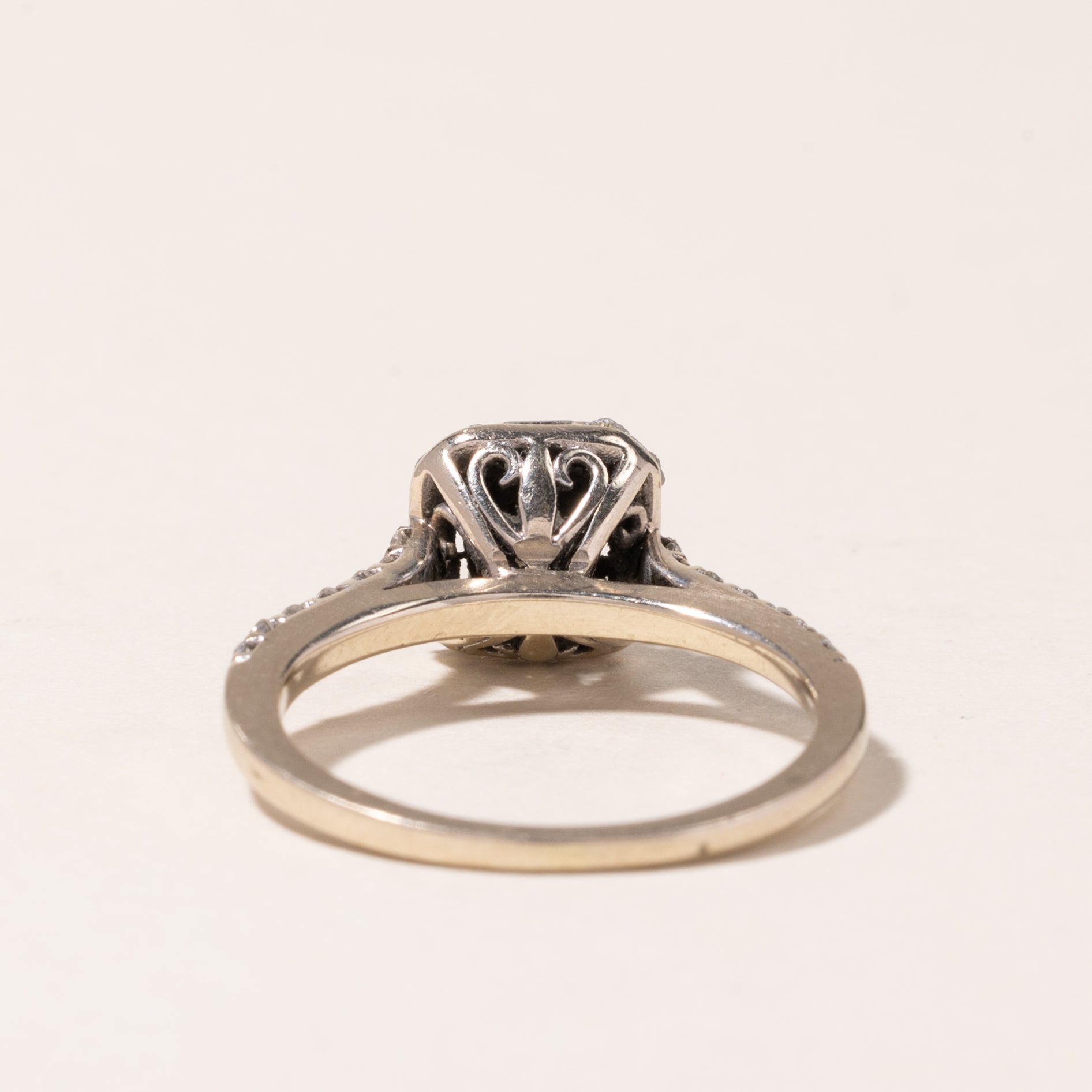 Bague en or blanc 14 carats et diamants | 0,77 ct | Taille 6 | 