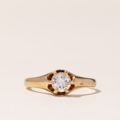 Vintage 14K Yellow Gold Solitaire Diamond Engagement Ring | 0.35ct | SZ 5.5 |