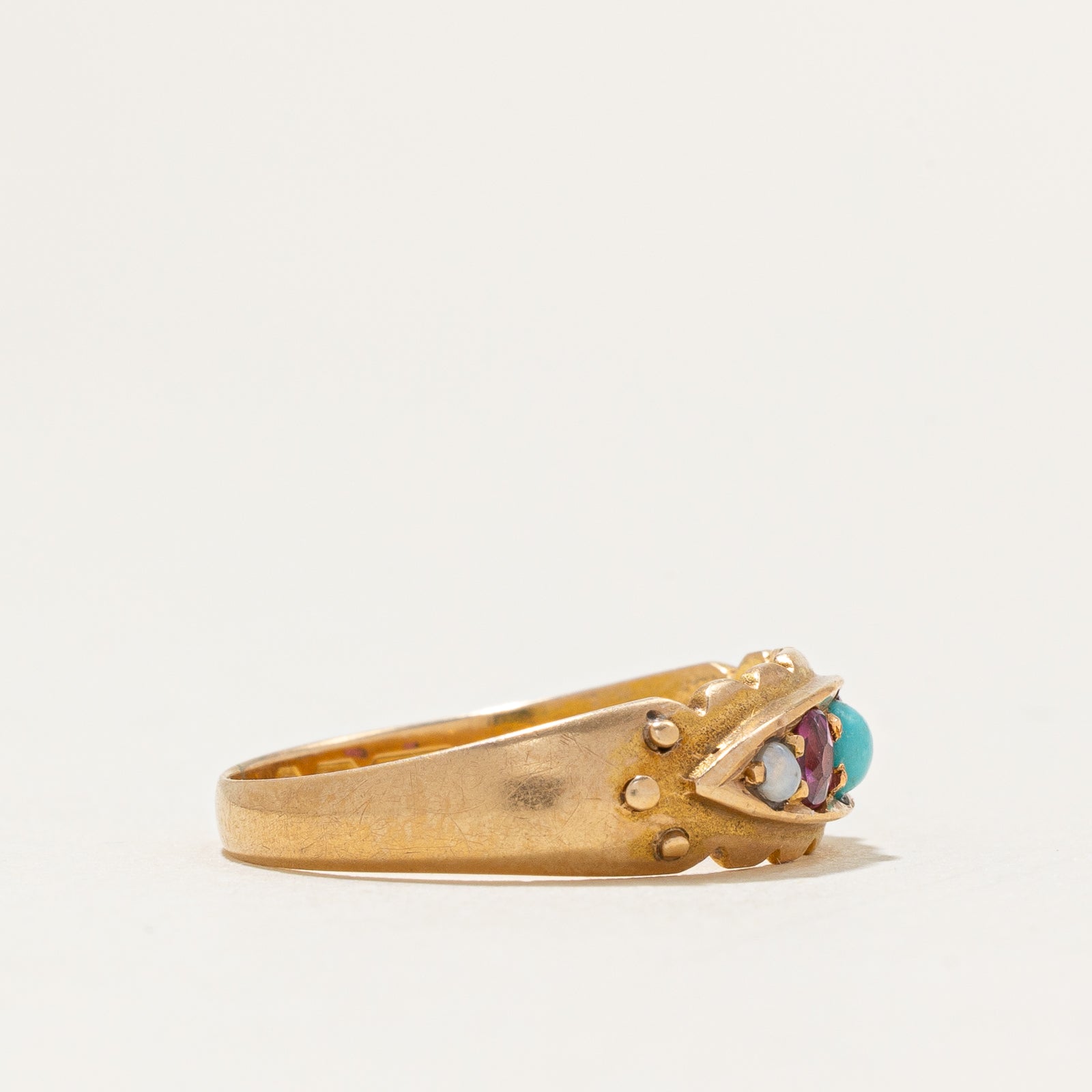 Bague victorienne multi-pierres de Birmingham de 1892 | 0,20 ct au total, 0,10 ct, 2 mm | Taille 5,75 |