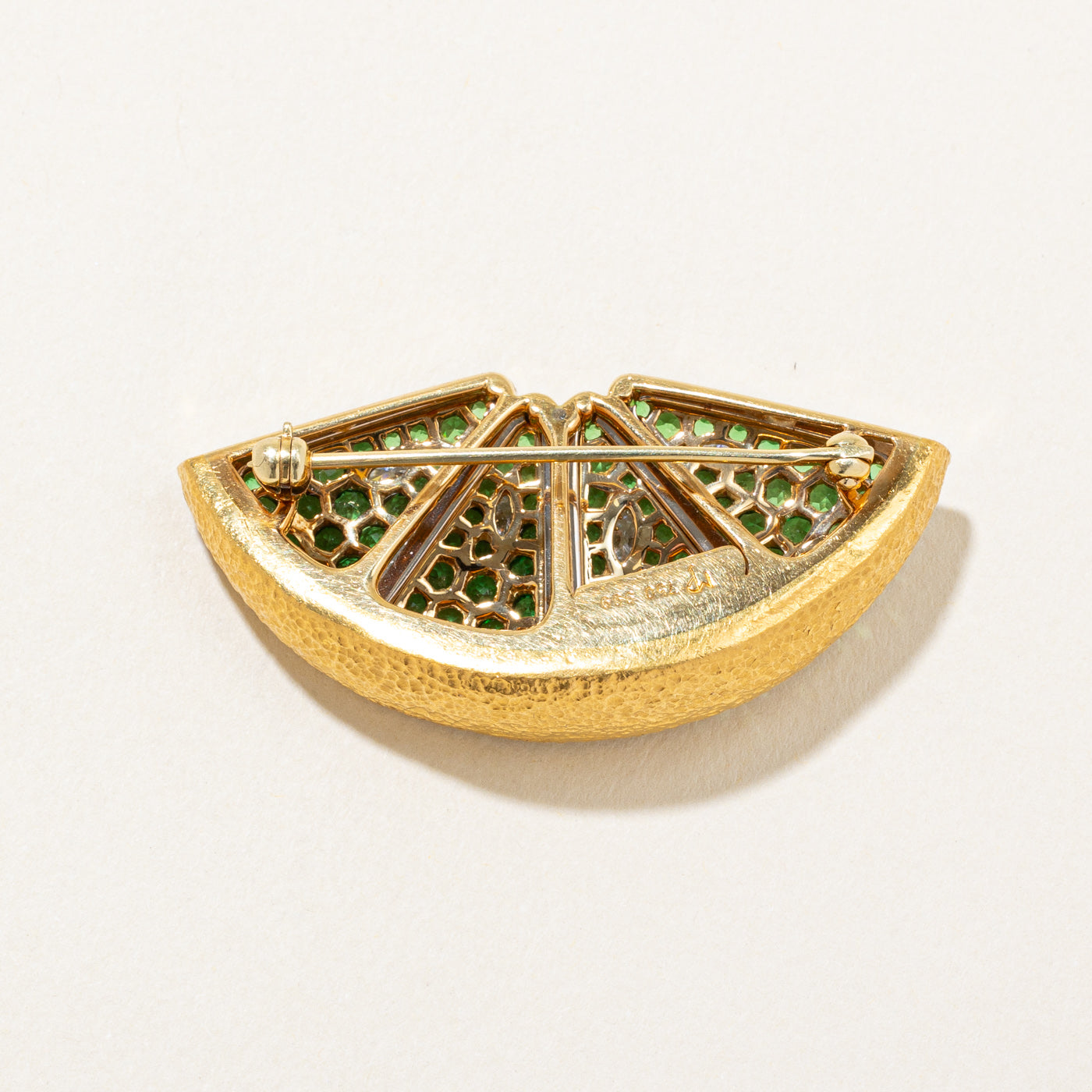 'Mark Patterson' Diamond & Tsavorite Lime Brooch | 2.90ctw, 0.25ctw |