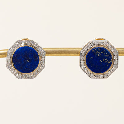 Lapis Lazuli & Diamond Earrings | 6.00ctw, 0.48ctw |