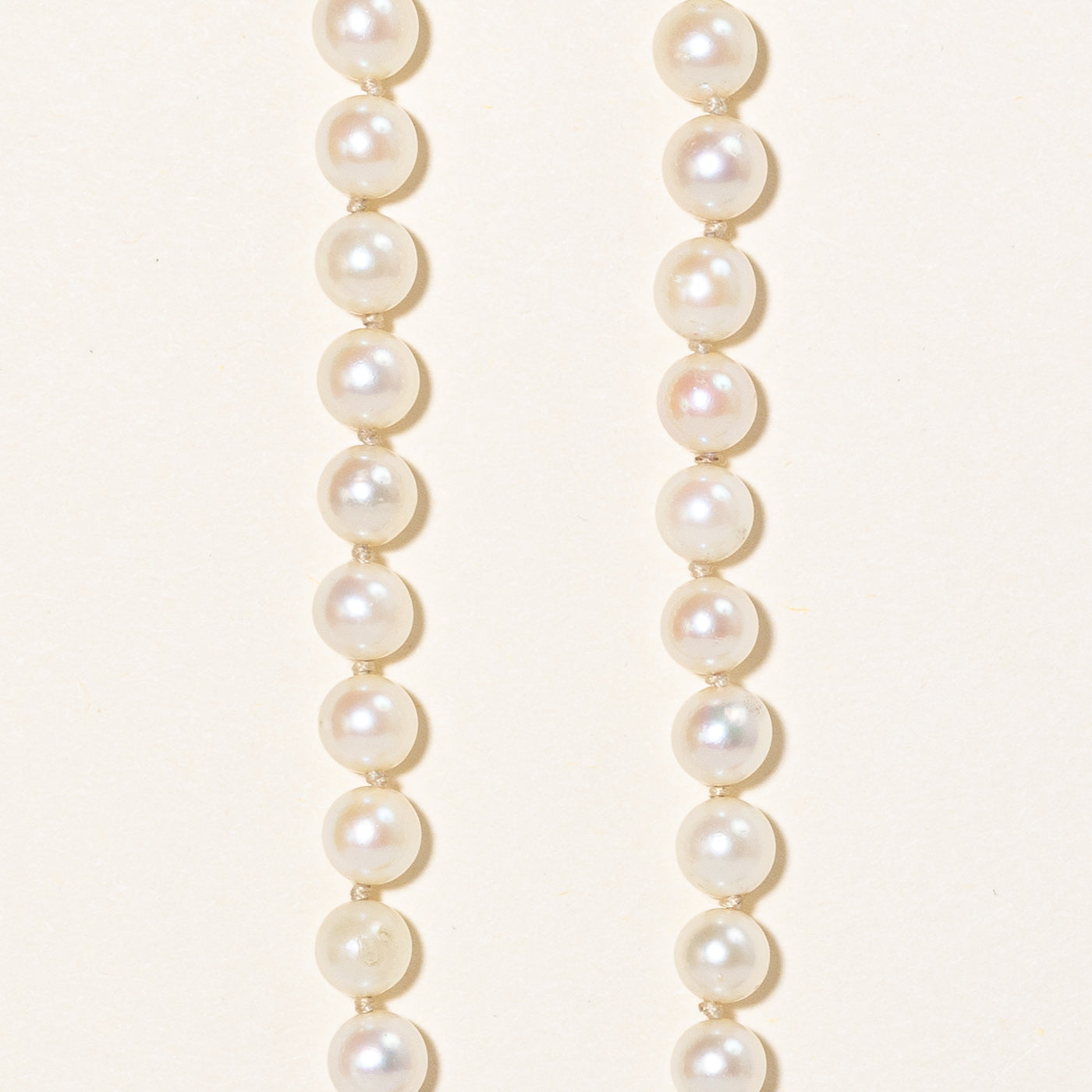 Collier de perles de culture et diamants | 0,03 ct | 51 cm | 