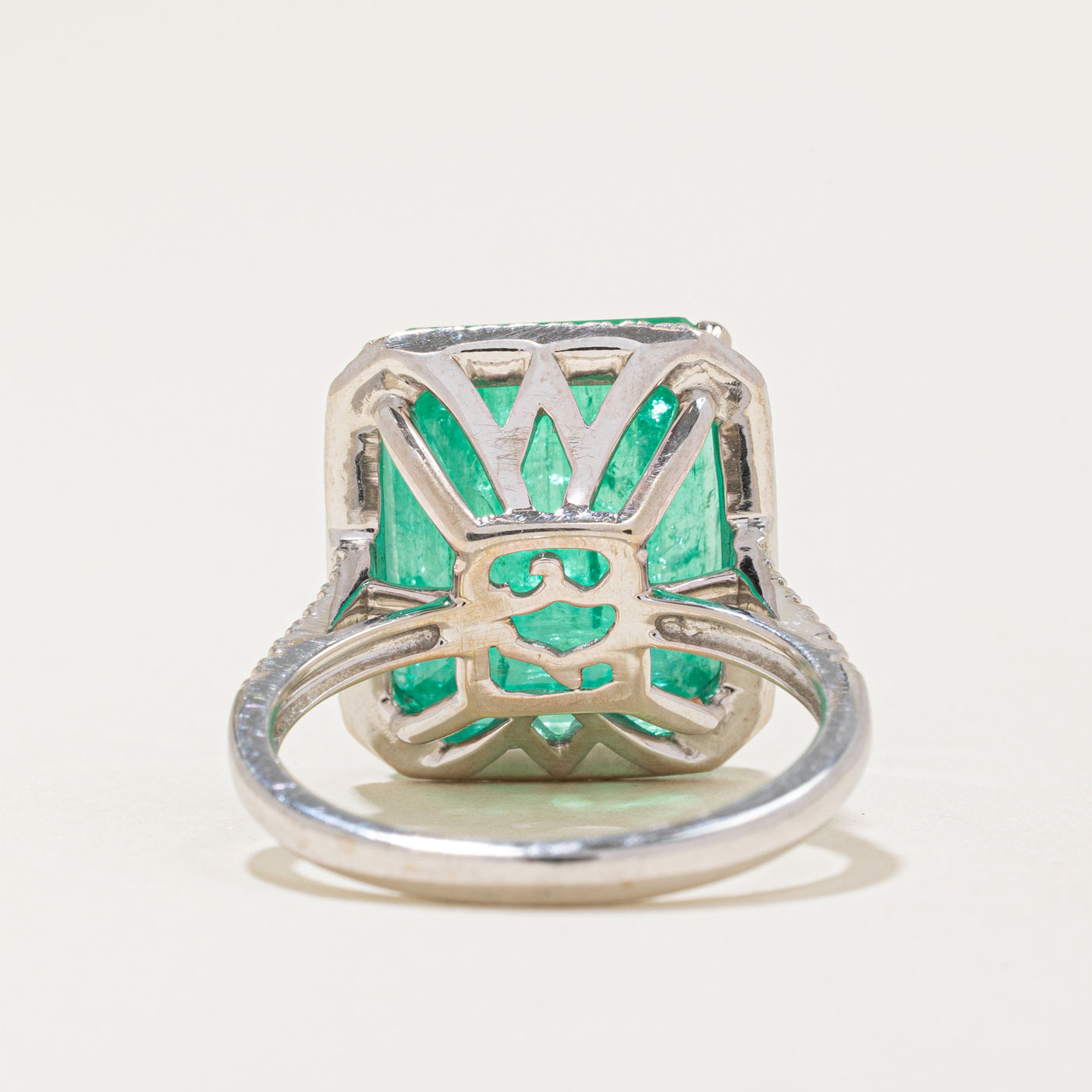 'Effy' Emerald & Diamond Halo Cocktail Ring | 12.67ct, 0.30ctw | SZ 6 |
