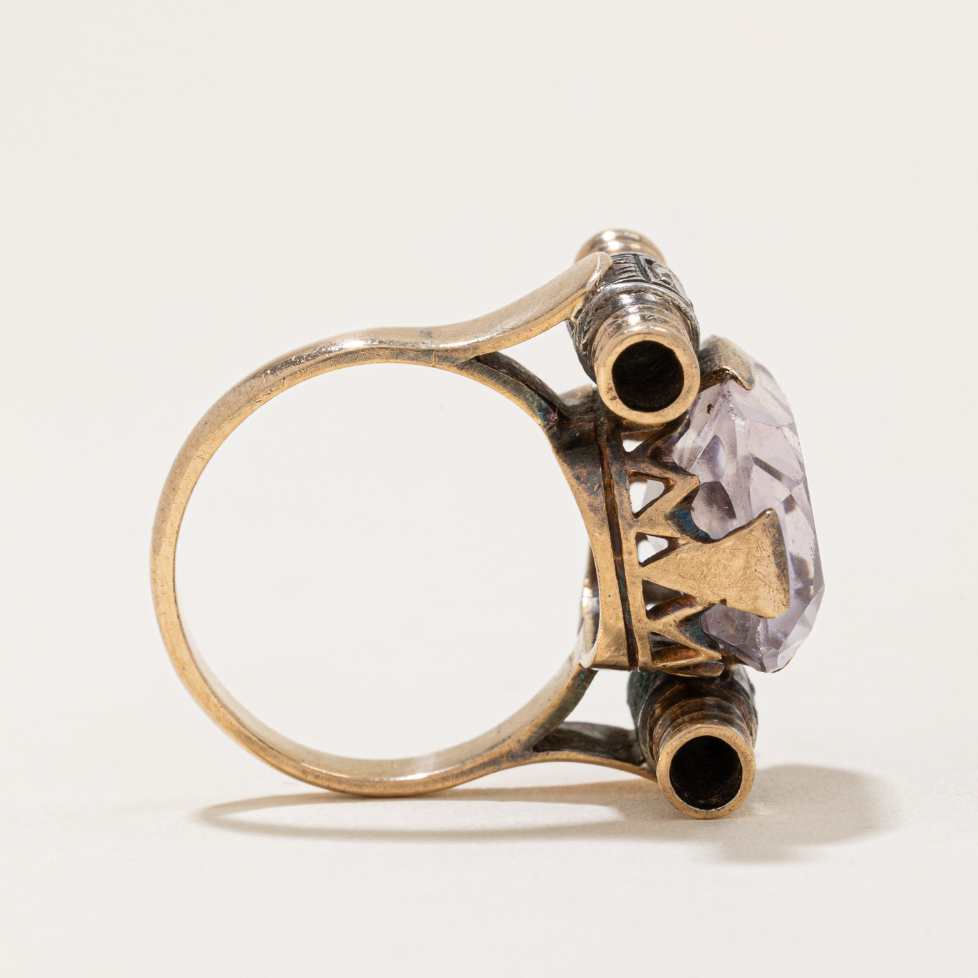 Bague cocktail vintage en améthyste et diamants | 7,25 ct, 0,14 ct au total | Taille 5,25 | 