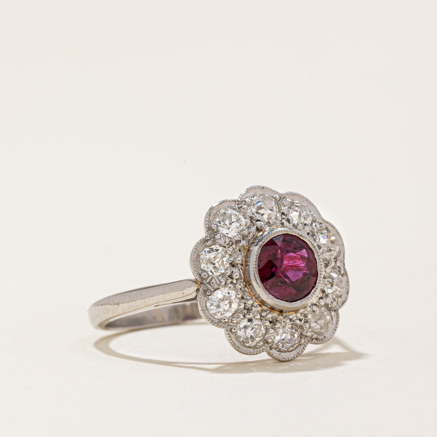 Antique Ruby & Diamond Ring | 0.65ct, 0.60ctw | SZ 5.75 |