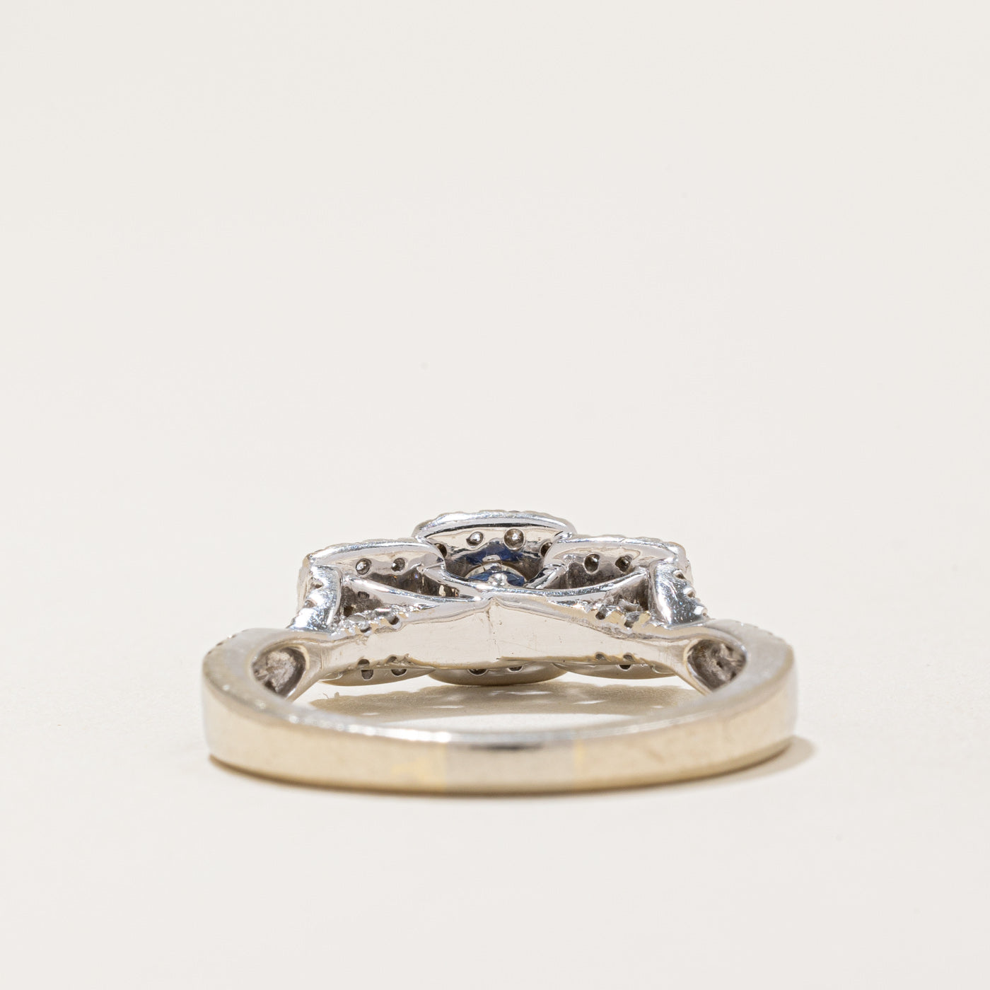 Bague de fiançailles Vera Wang en diamants et saphirs | 0,95 ct, 0,05 ct | Taille 8,25 | 