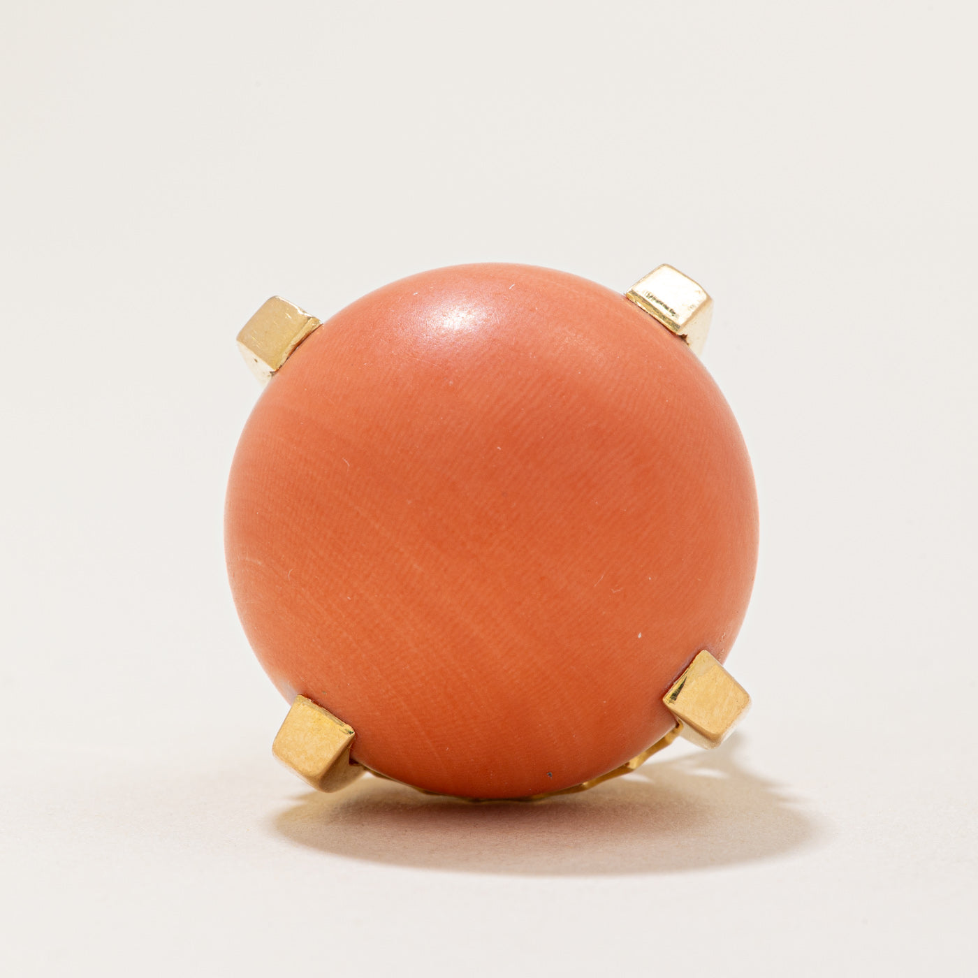 Retro Coral Sphere Cocktail Ring | 73.00ct | SZ 5.5 |