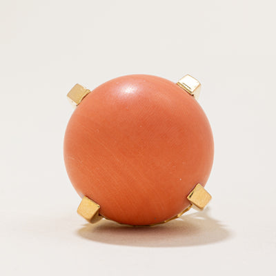 Retro Coral Sphere Cocktail Ring | 73.00ct | SZ 5.5 |
