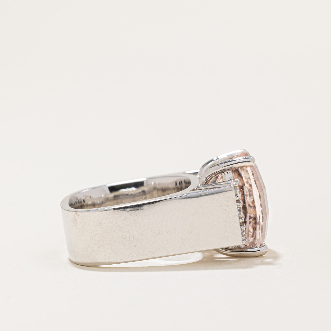 Kunzite & Diamond Cocktail Ring | 8.50ct, 0.33ctw | SZ 5.75 |