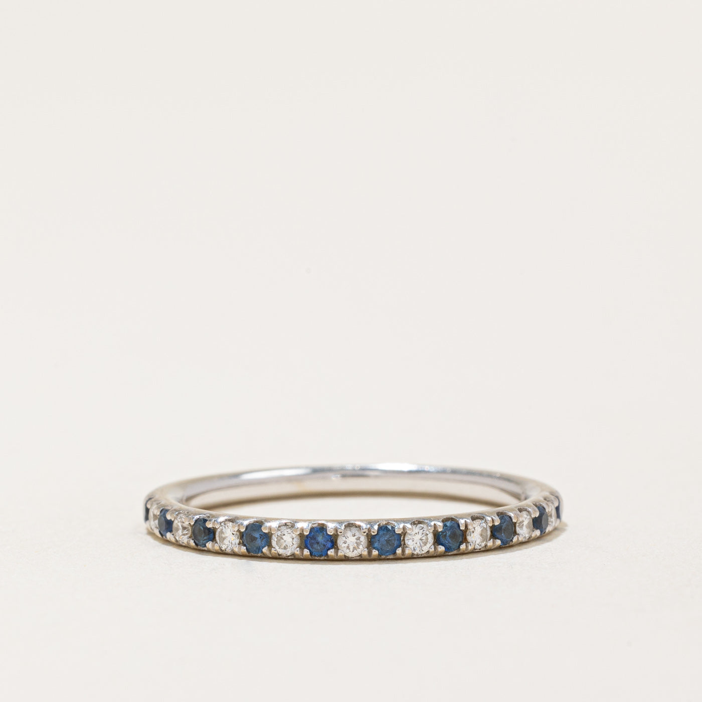 Sapphire & Diamond Half Eternity Ring | 0.15ctw, 0.10ctw | SZ 7 |