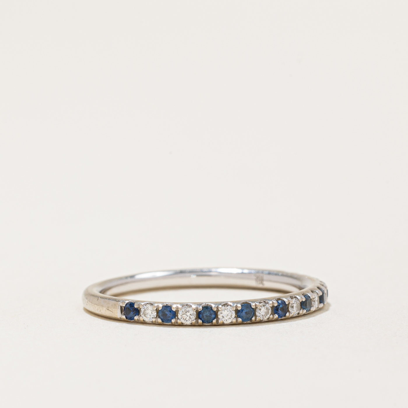 Sapphire & Diamond Half Eternity Ring | 0.15ctw, 0.10ctw | SZ 7 |