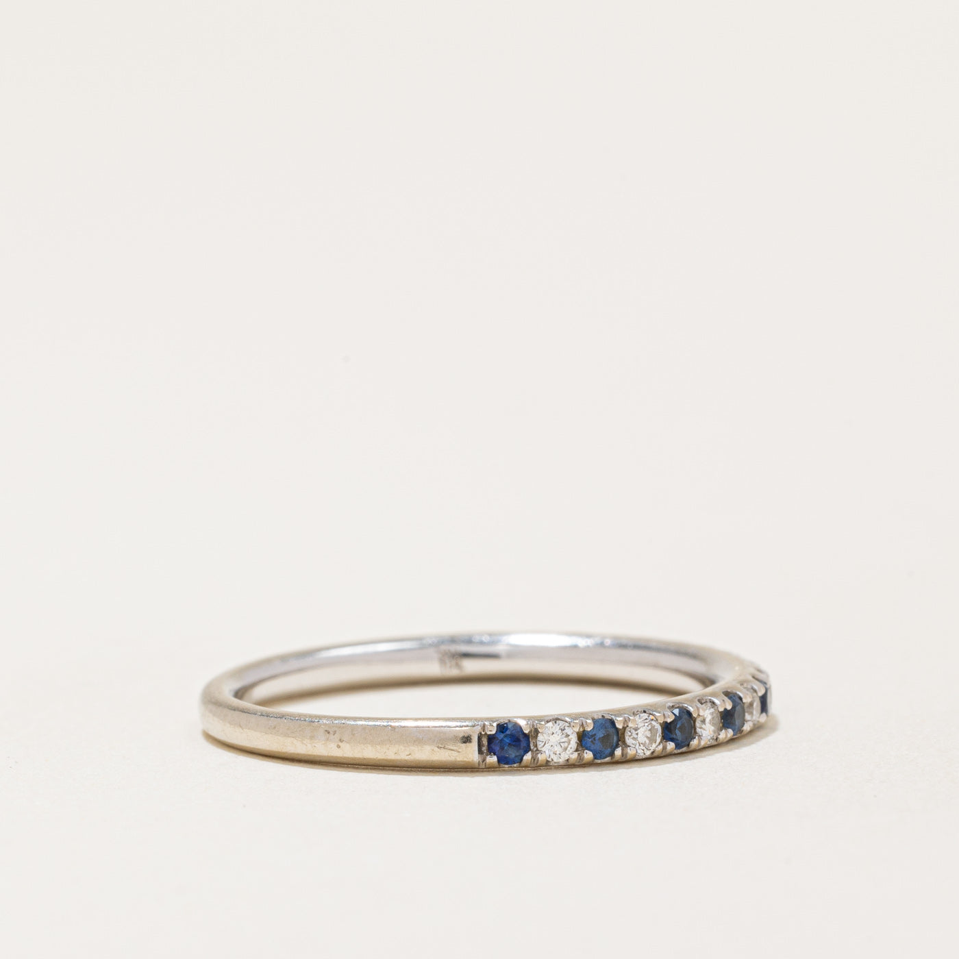 Sapphire & Diamond Half Eternity Ring | 0.15ctw, 0.10ctw | SZ 7 |