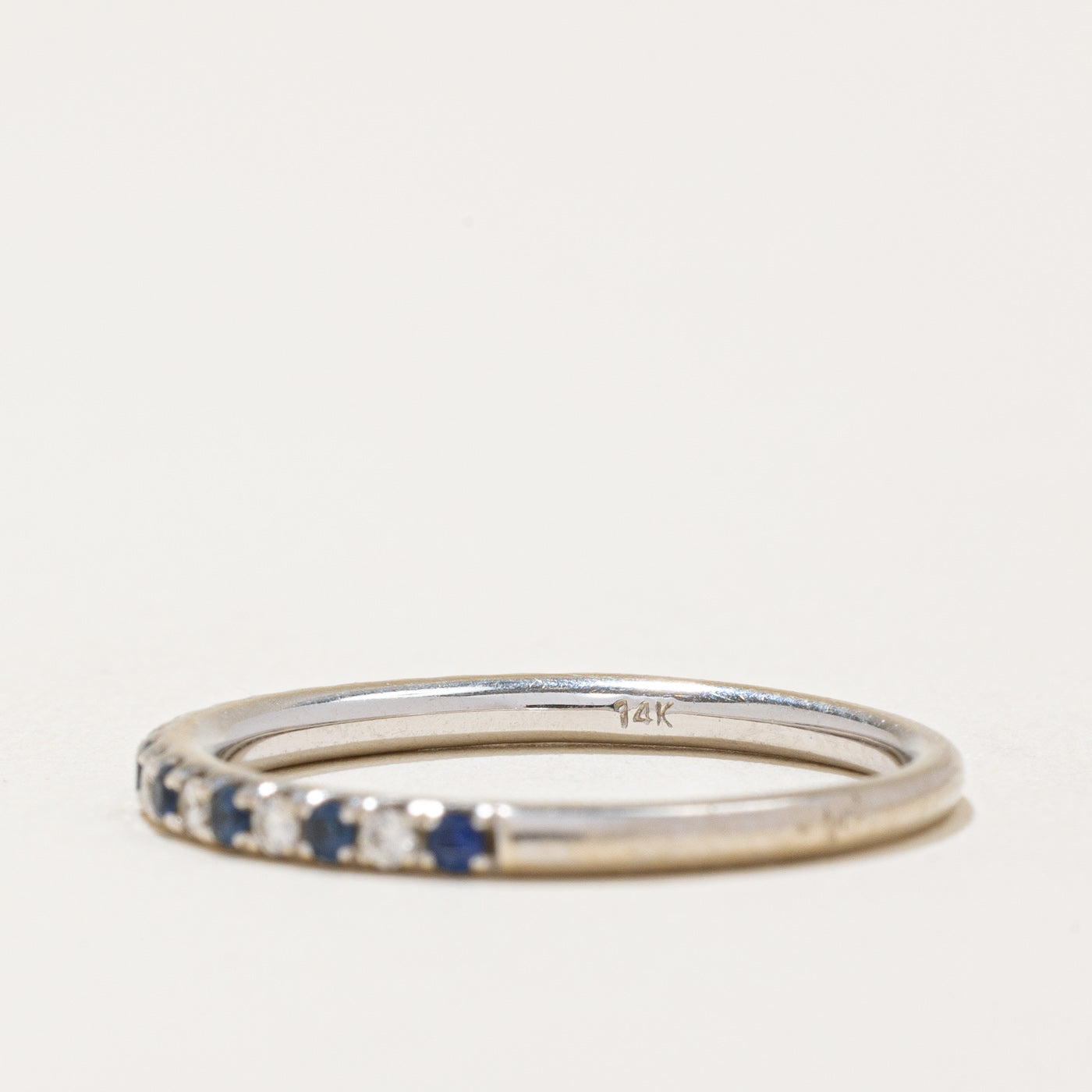 Sapphire & Diamond Half Eternity Ring | 0.15ctw, 0.10ctw | SZ 7 |