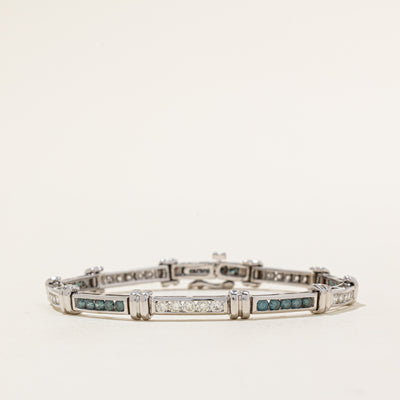 Blue & White Diamond Bracelet | 3.00ctw | 7
