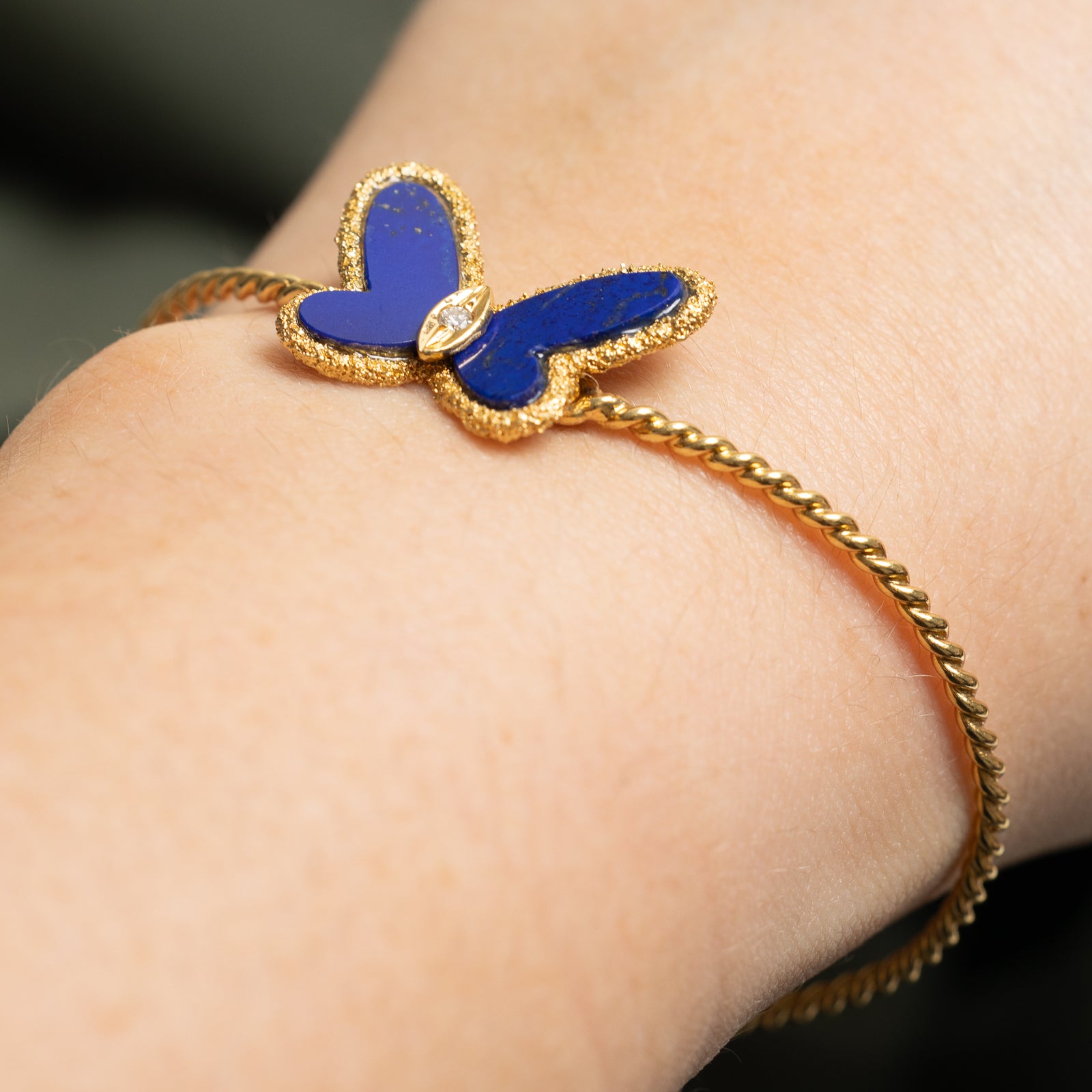 'Van Cleef & Arpels' 1970s Vintage Flying Beauties Lapis Lazuli Bracelet | 1.60ctw, 0.03ct | 6" |