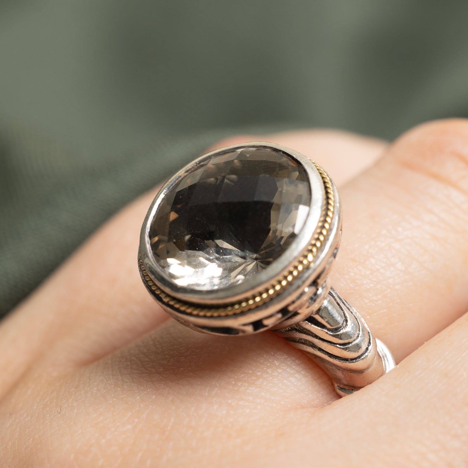 Bague cocktail en quartz « Effy » | 8,50 ct | Taille 6 |