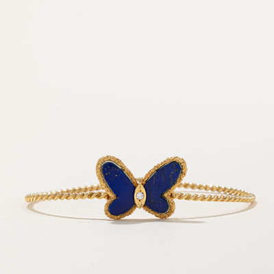 'Van Cleef & Arpels' 1970s Vintage Flying Beauties Lapis Lazuli Bracelet | 1.60ctw, 0.03ct | 6