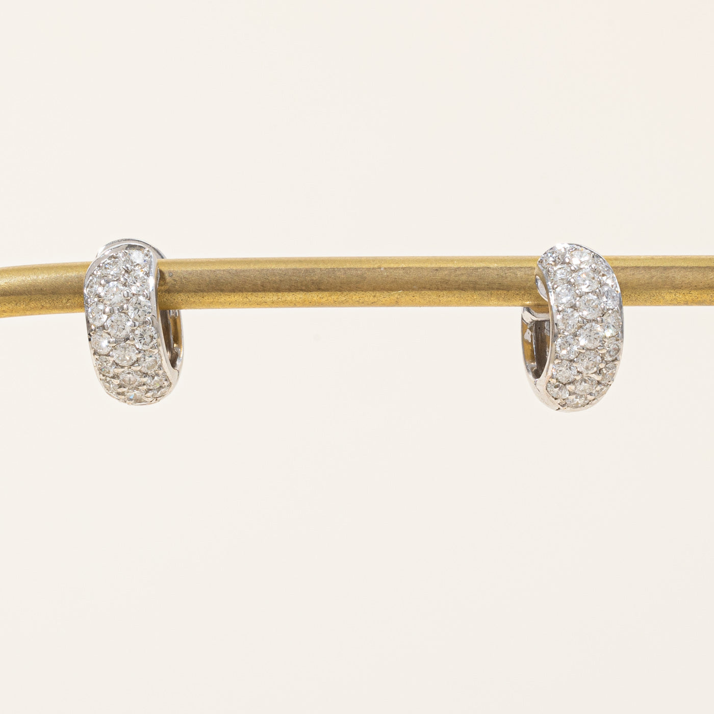 Pavé Set Diamond Huggie Earrings | 0.95ctw |