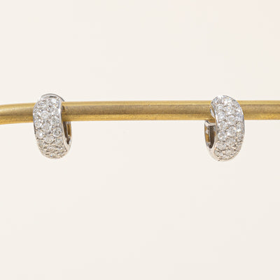 Pavé Set Diamond Huggie Earrings | 0.95ctw |