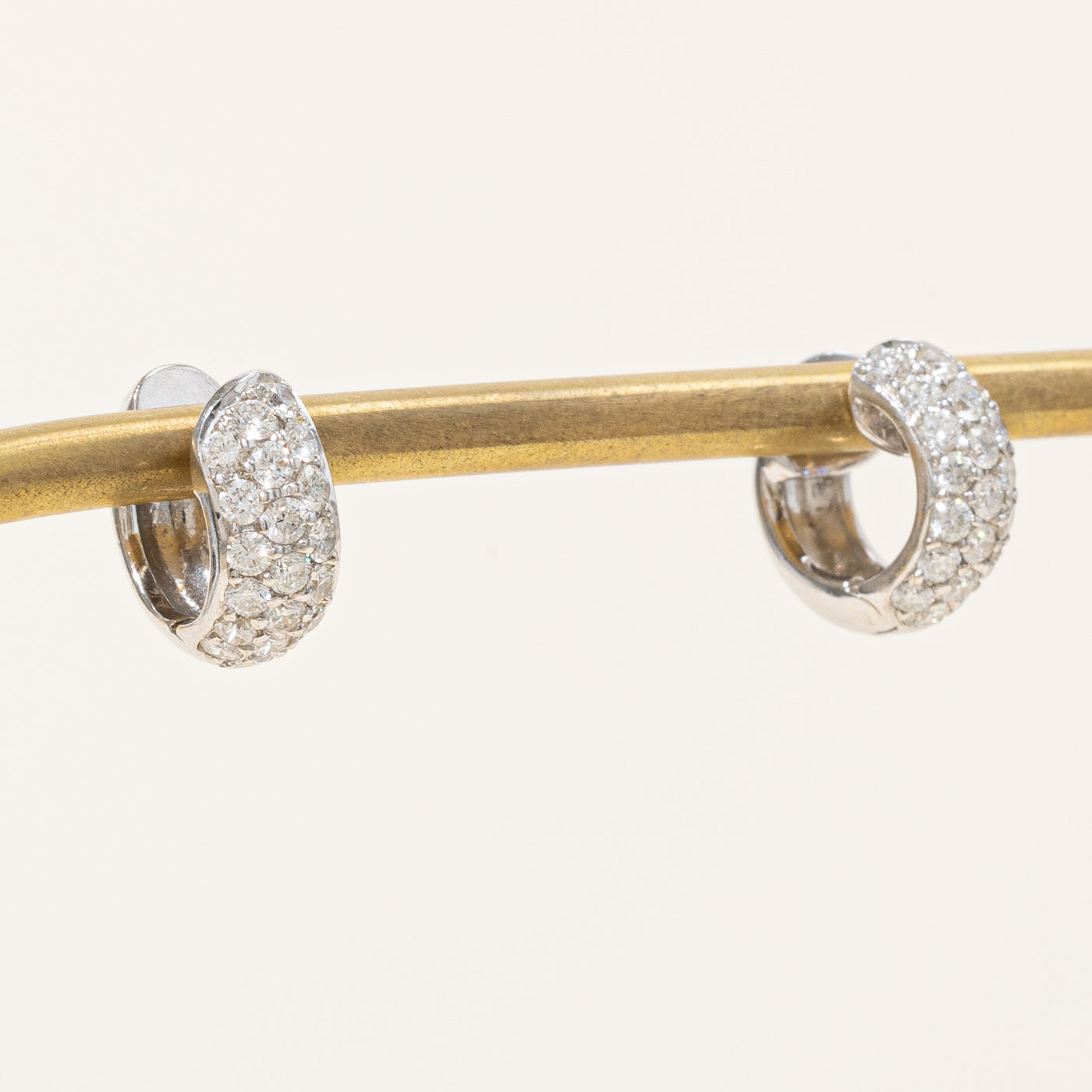 Pavé Set Diamond Huggie Earrings | 0.95ctw |