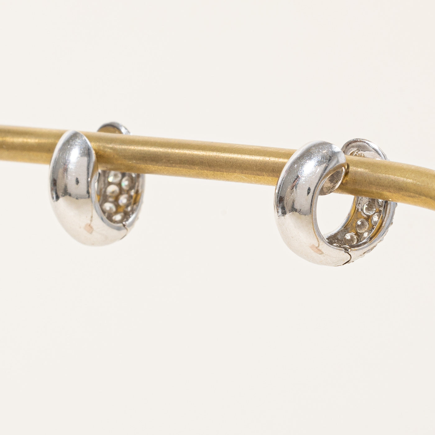 Pavé Set Diamond Huggie Earrings | 0.95ctw |