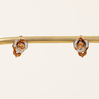 'Disney' Bell Diamond Rose Stud Earrings | 0.08ctw |
