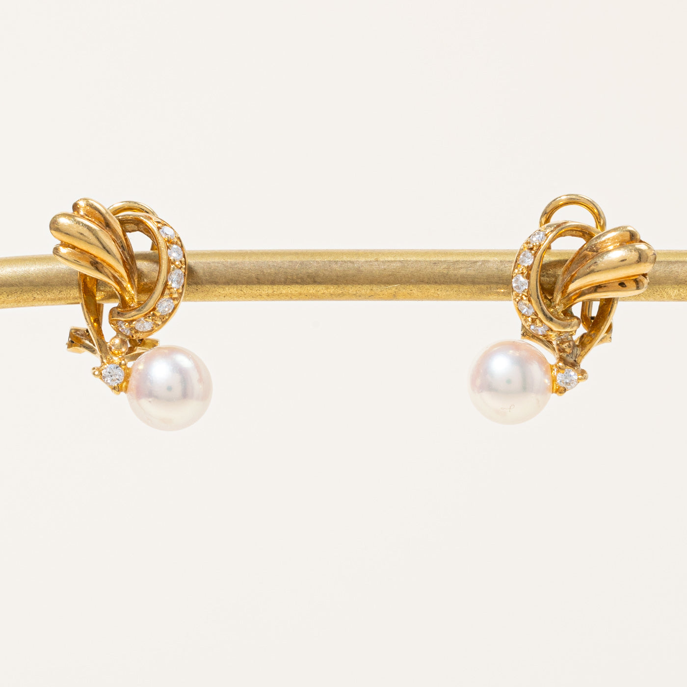 Pearl & Diamond Earrings | 0.16ctw |