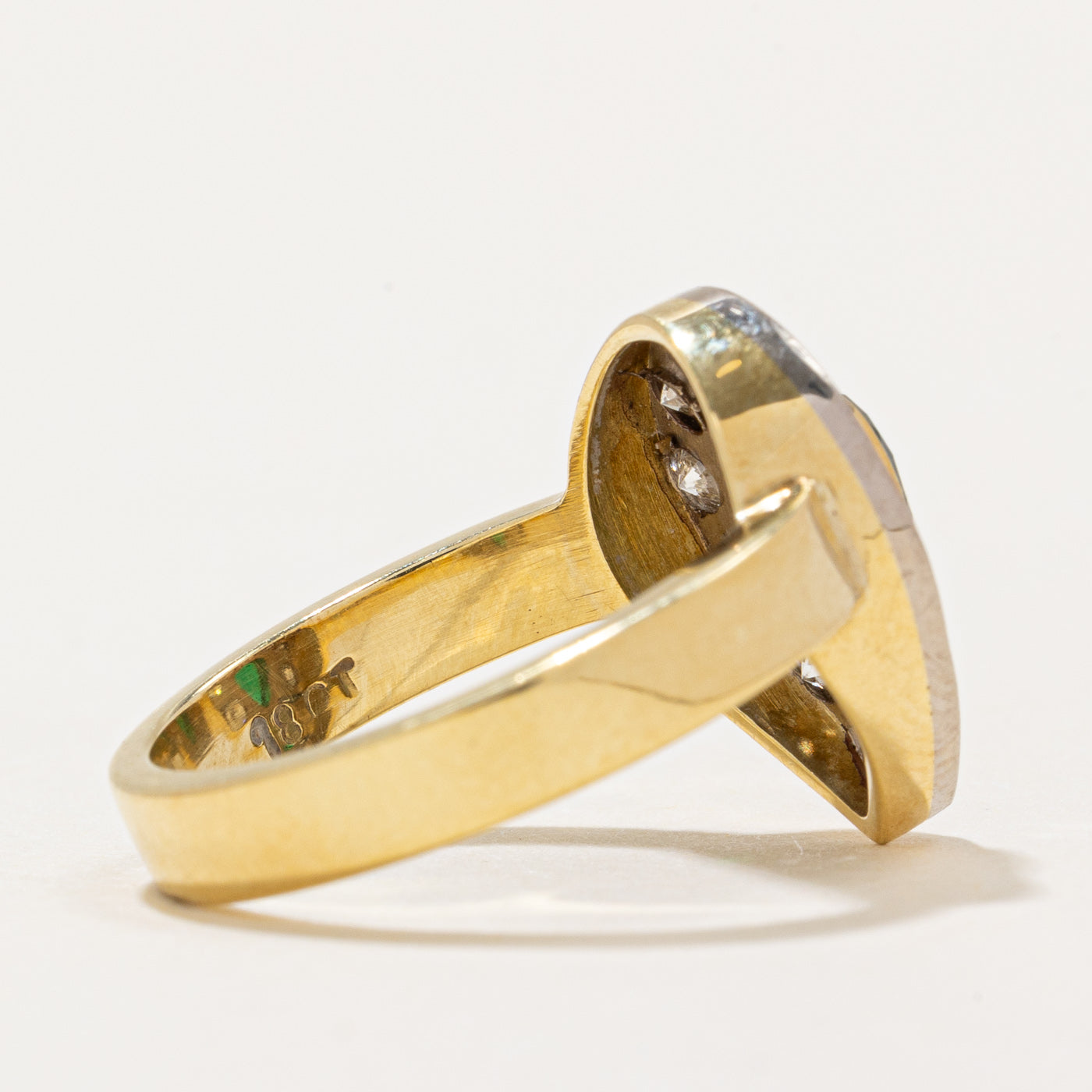 Diamond & Emerald Cocktail Ring | 0.75ctw, 0.38ct | SZ 6.5 |