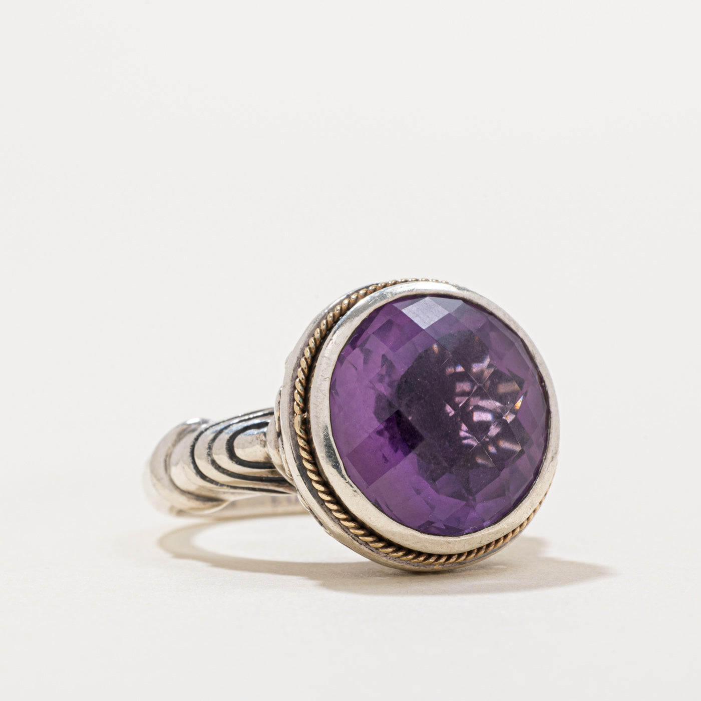 Bague cocktail en améthyste « Effy » | 8,50 ct | Taille 6,5 |