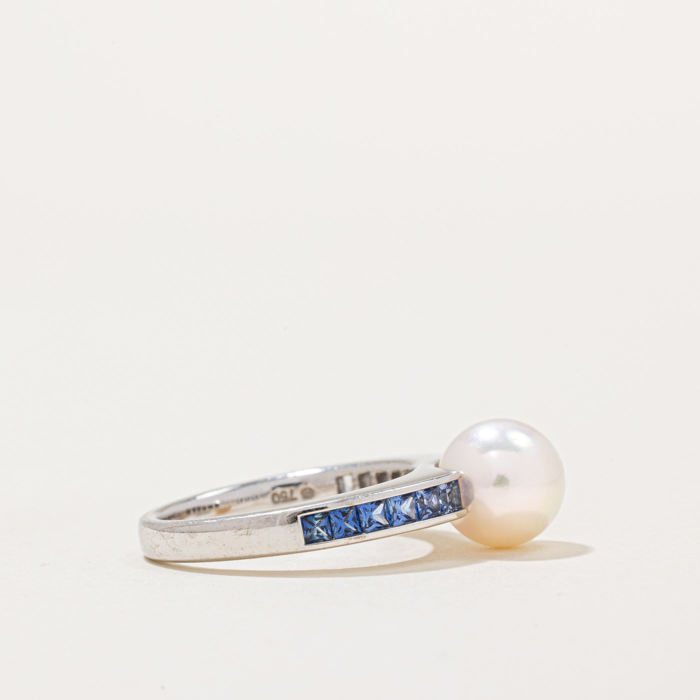 'Mikimoto' Pearl & Sapphire Ring | 0.40ctw | SZ 6.25 |