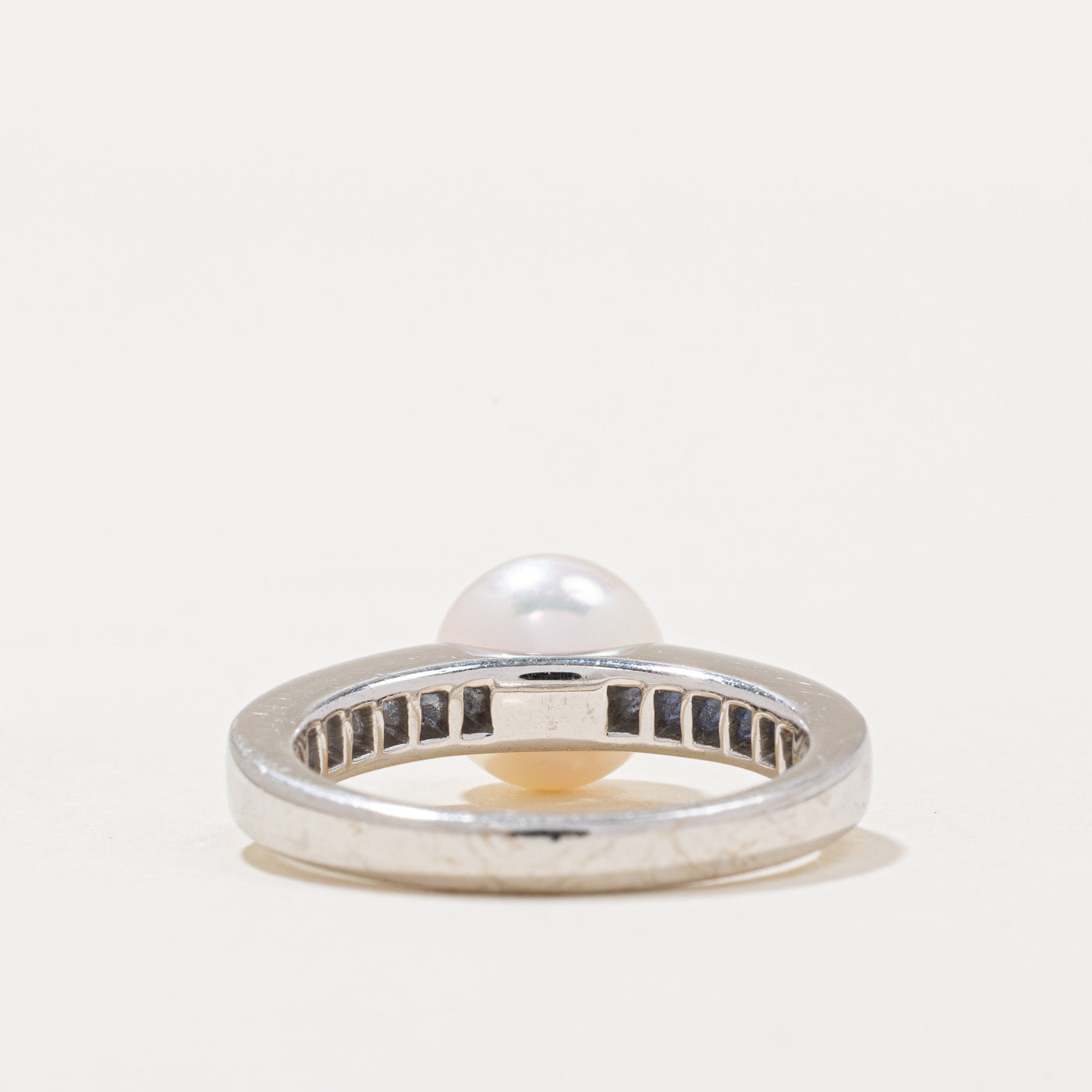 'Mikimoto' Pearl & Sapphire Ring | 0.40ctw | SZ 6.25 |