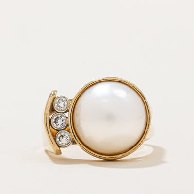 Pearl & Diamond Ring | 0.12ctw | SZ 7 |