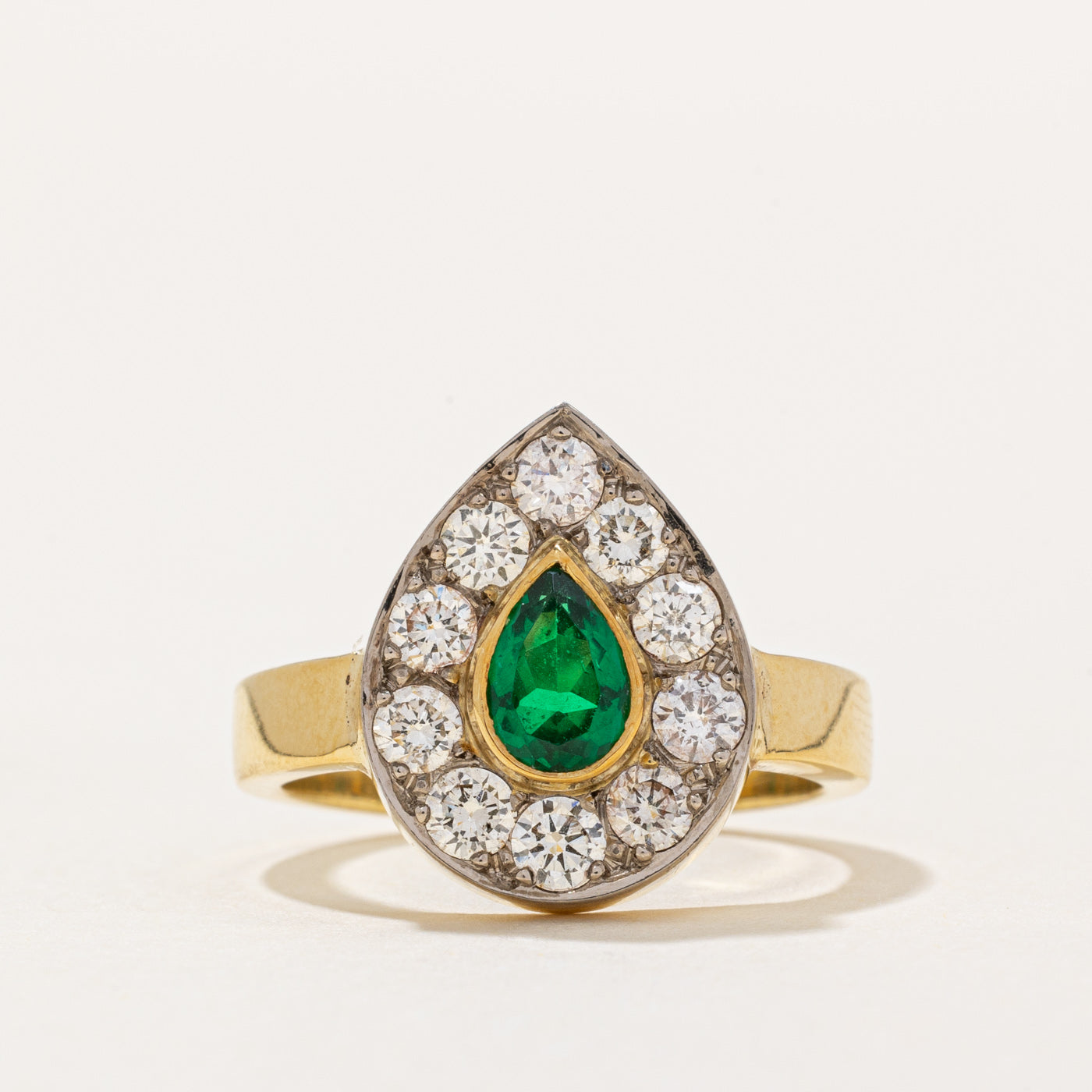 Diamond & Emerald Cocktail Ring | 0.75ctw, 0.38ct | SZ 6.5 |