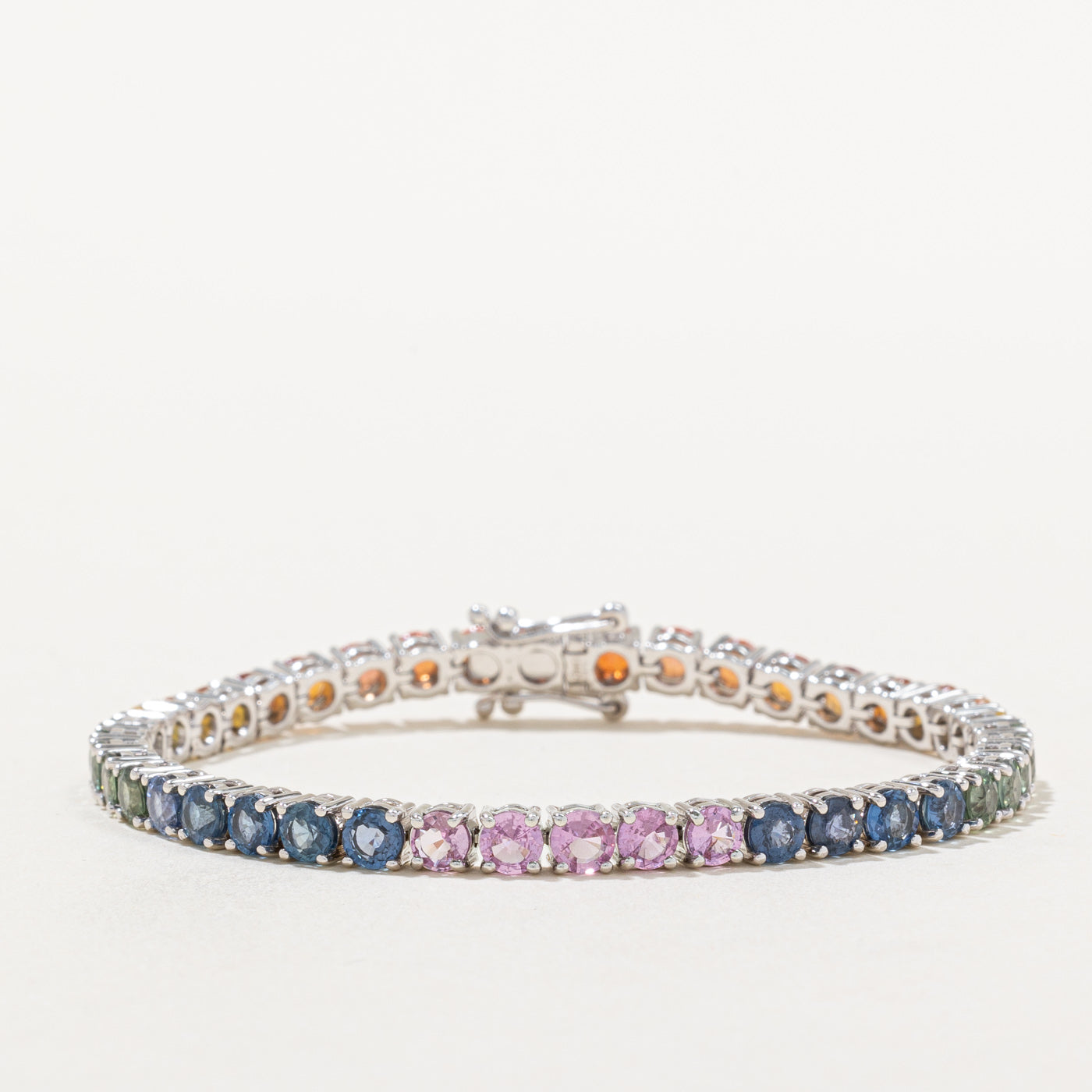 Rainbow Sapphire Tennis Bracelet | 14.70ctw | 7" |