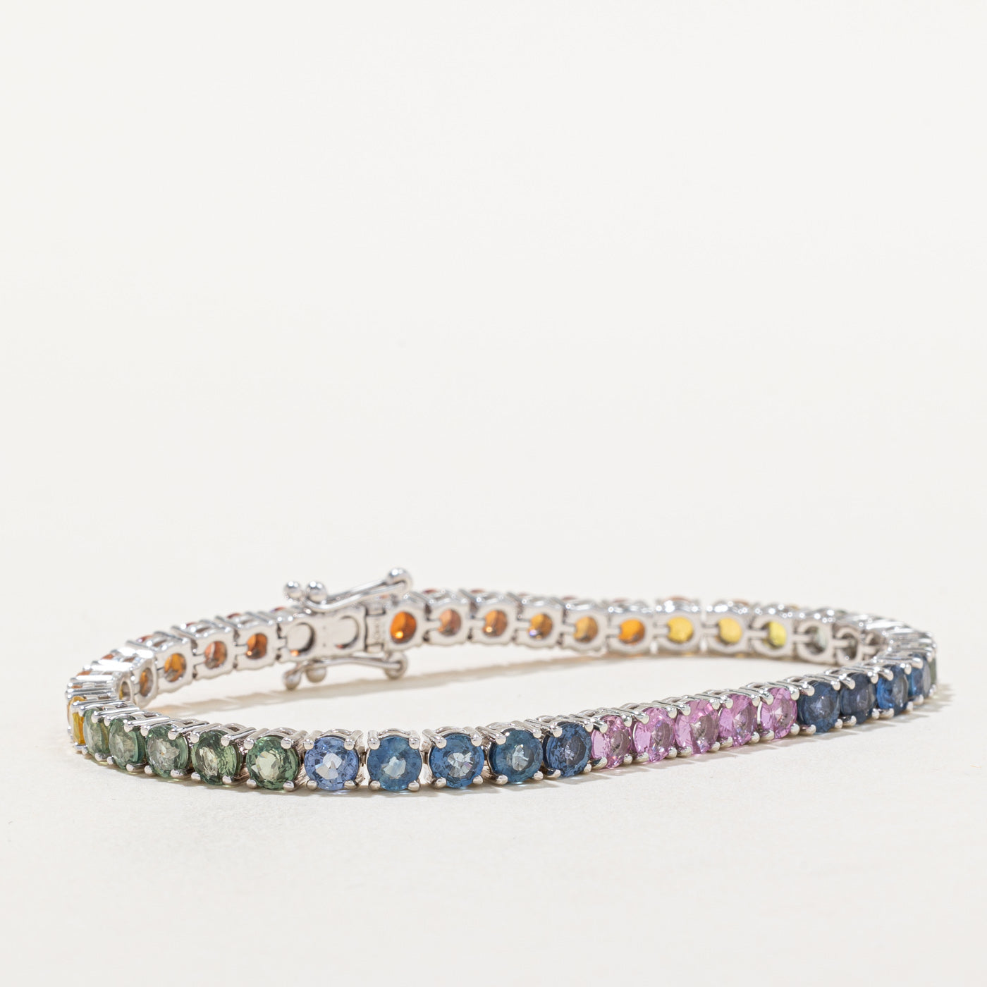 Rainbow Sapphire Tennis Bracelet | 14.70ctw | 7" |
