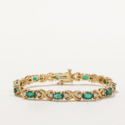 Emerald & Diamond Bracelet | 4.50ctw, 1.05ctw | 7