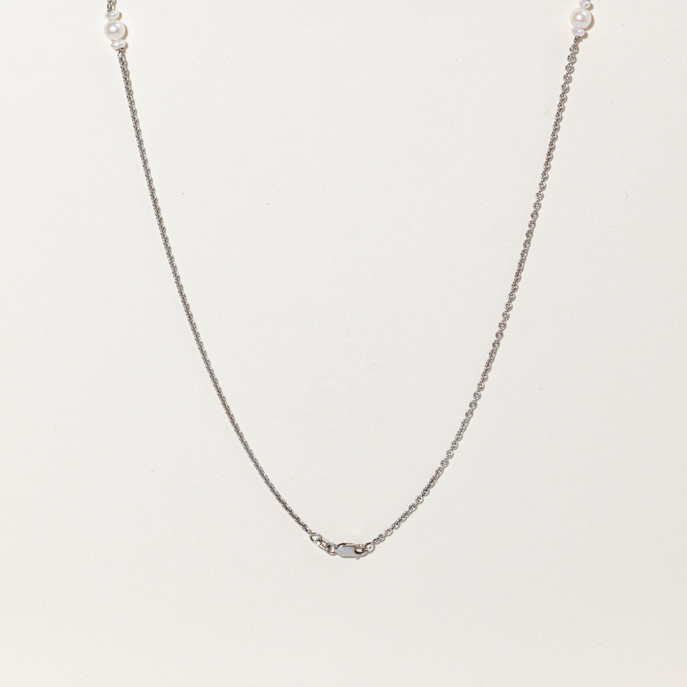 Pearl & Diamond Fringe Pendant Necklace | 1.06ctw | 25" |