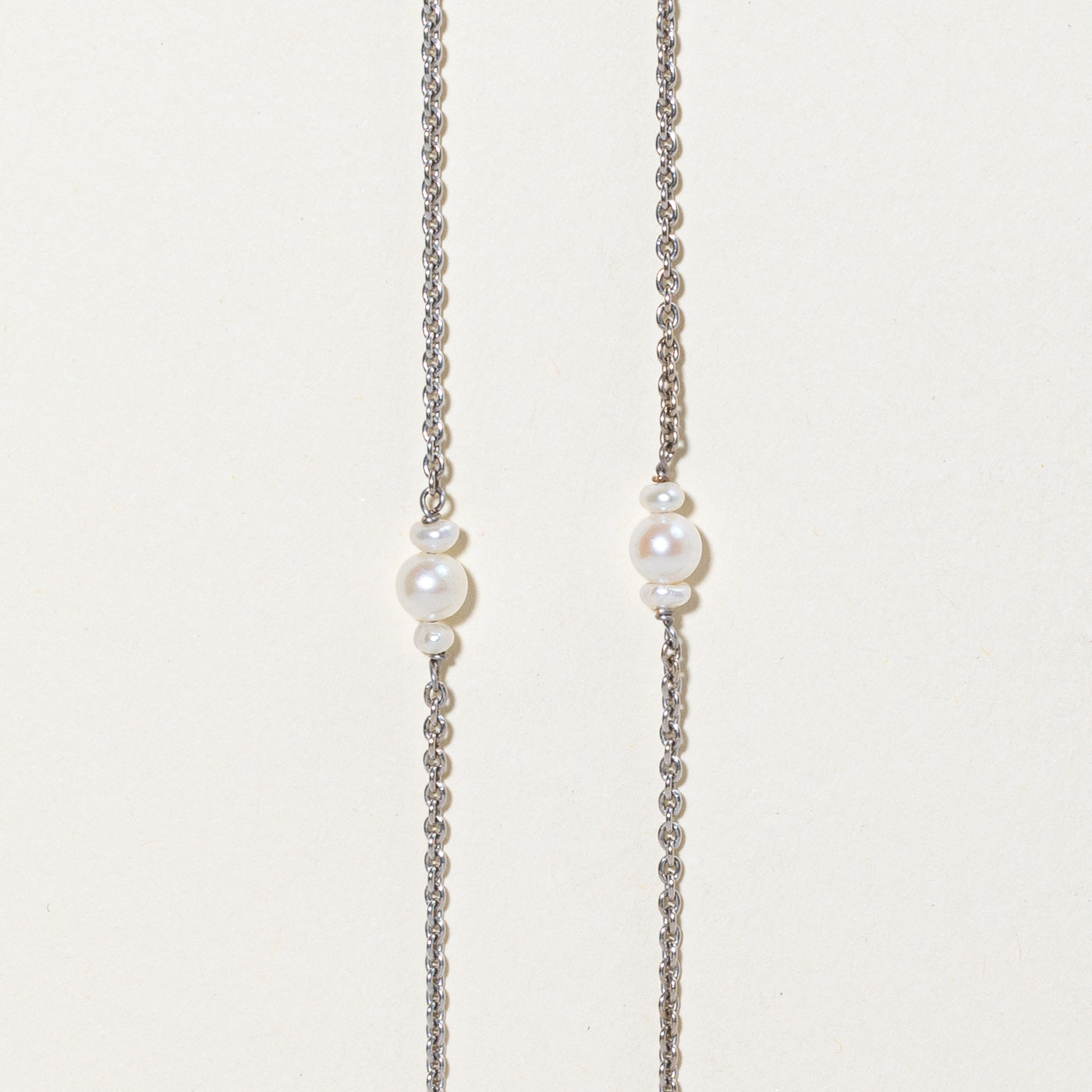 Pearl & Diamond Fringe Pendant Necklace | 1.06ctw | 25" |