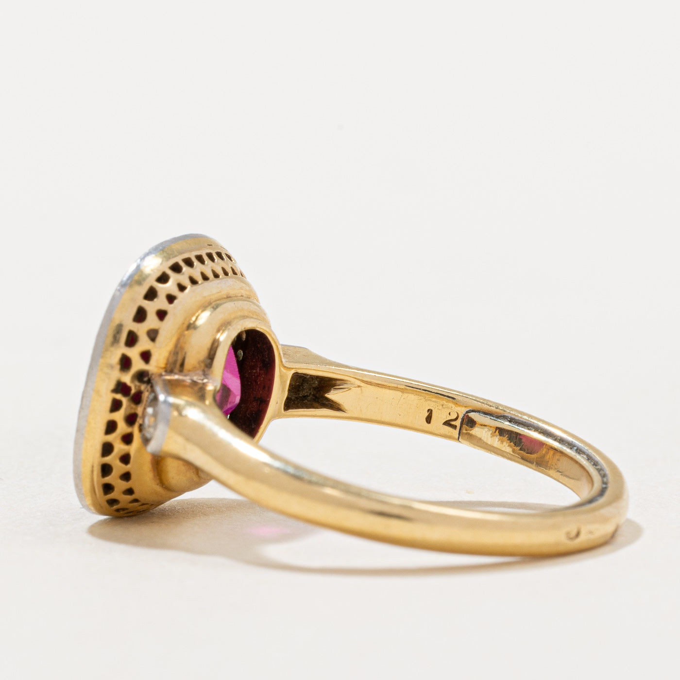 Lab Grown Ruby & Natural Diamond Cocktail Ring | 5.49ct, 0.26ctw | SZ 7.25 |