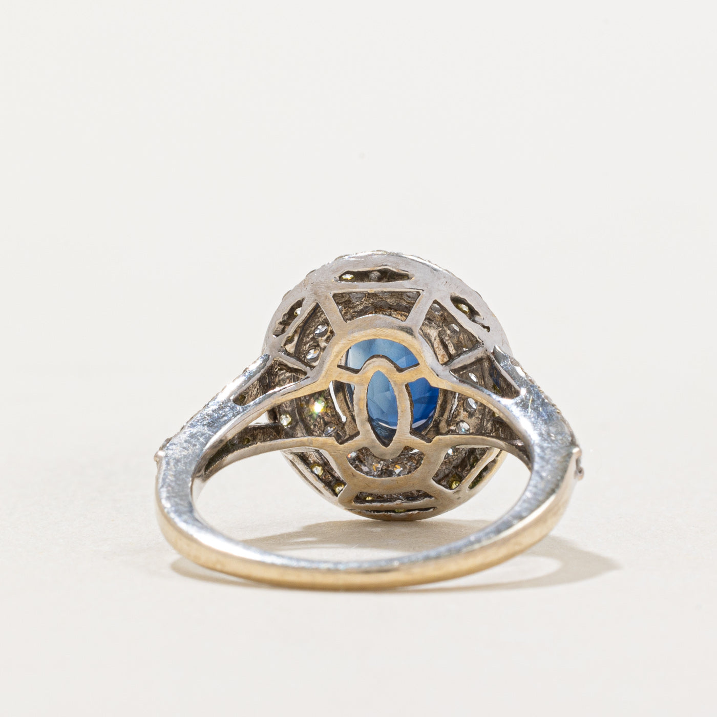 Sapphire & Diamond Double Halo Ring | 1.65ct, 0.83ctw | SZ 4.75 |