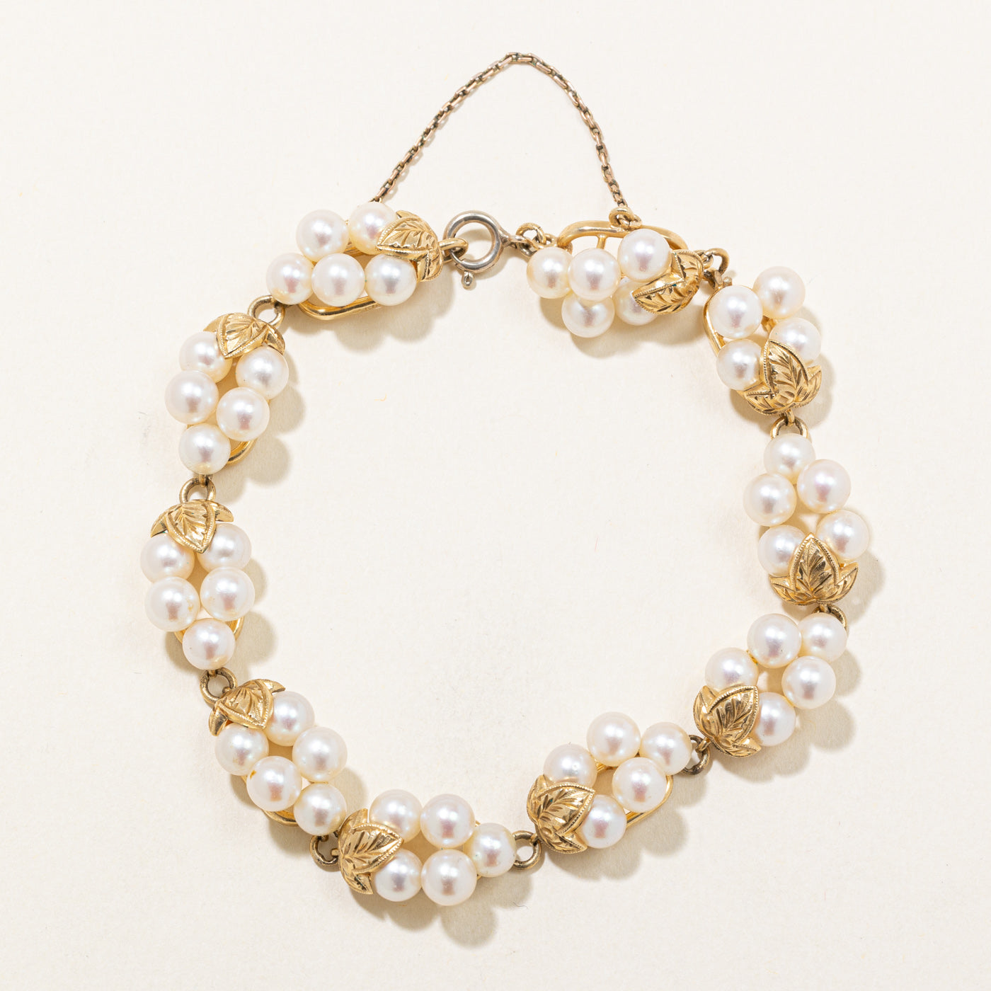 'Mikimoto' Cluster Pearl Bracelet | 8" |