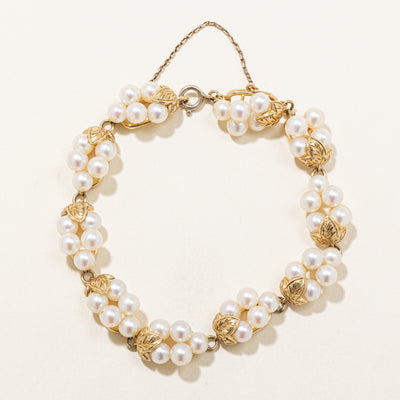 'Mikimoto' Cluster Pearl Bracelet | 8