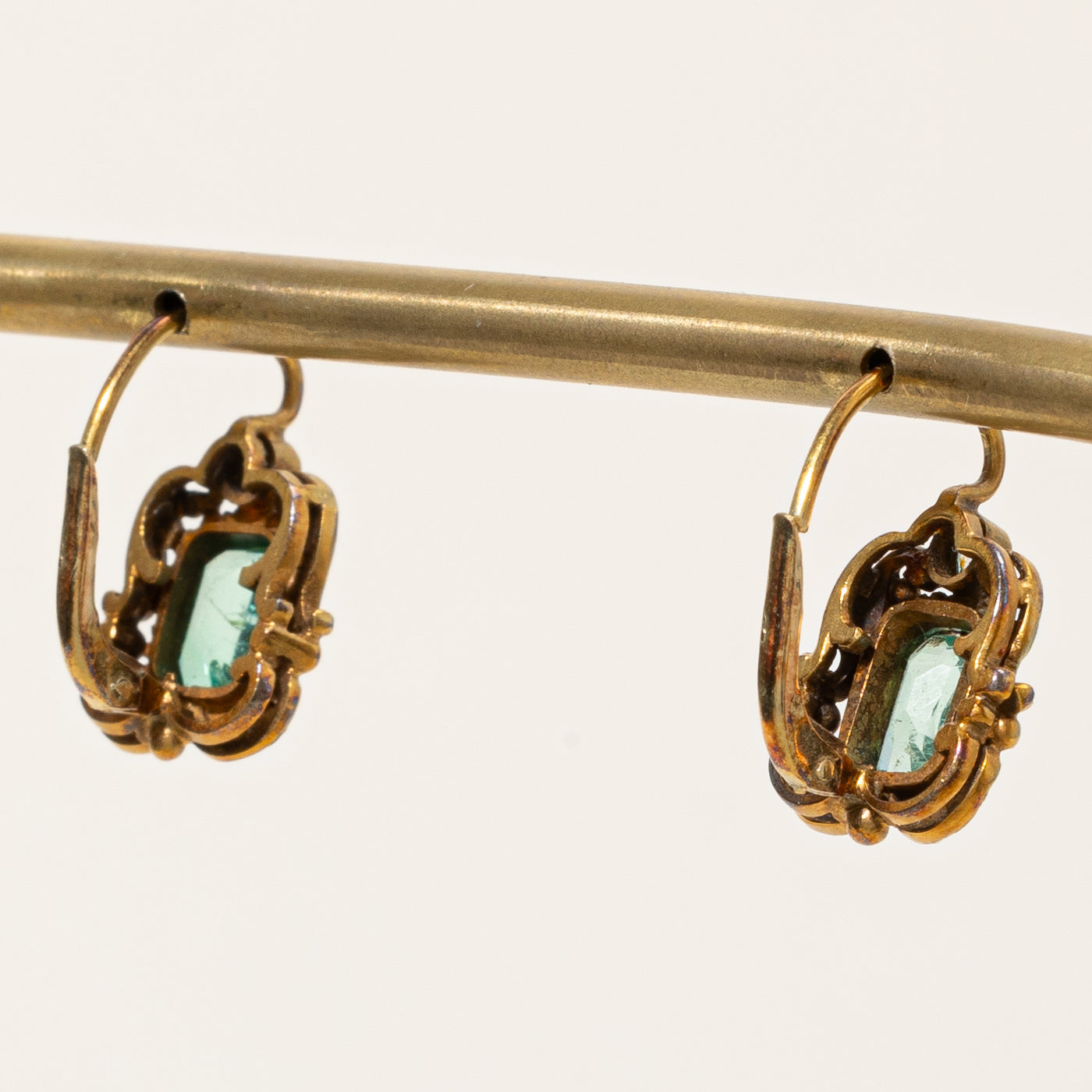 Vintage Emerald & Diamond Pendant & Earring Set | 3.71ctw, 0.19ctw |