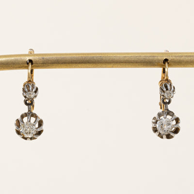 Old European Cut Diamond Lever Back Earrings | 0.63ctw |