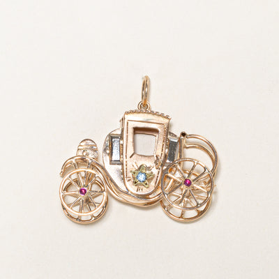 Vintage Gold Ruby & Paste Carriage Pendant | 0.22ctw