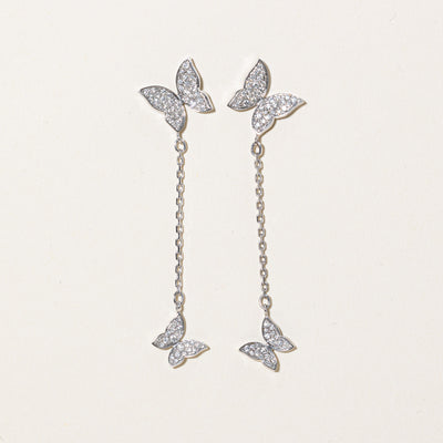 Diamond Butterfly Drop Earrings | 0.72ctw