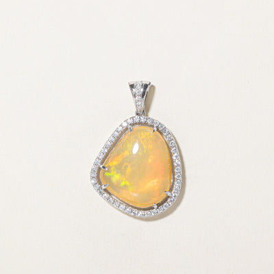 Opal & Diamond Pendant | 11.70ct, 0.41ctw